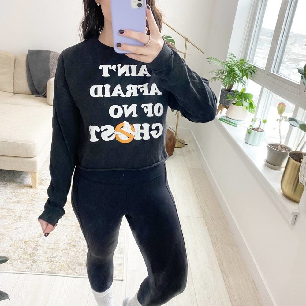 Ghostbuster Cropped Graphic Long Sleeve Size Small